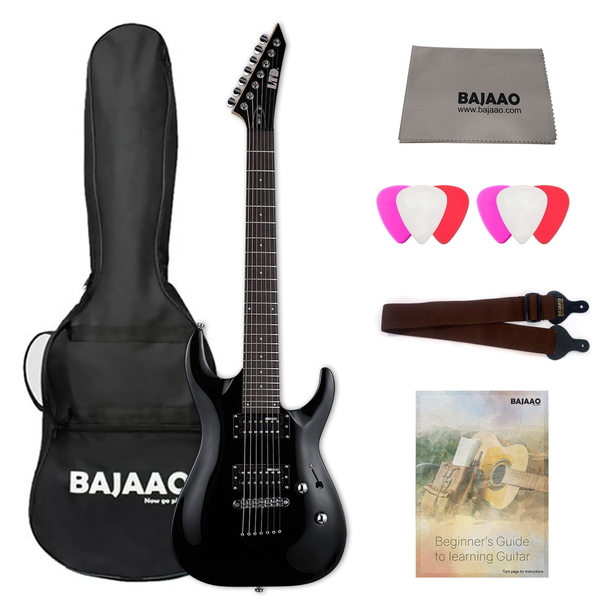 esp electric guitars bundles esp ltd m-10-fr electric guitar with gigbag, polishing cloth, strap, picks & ebook