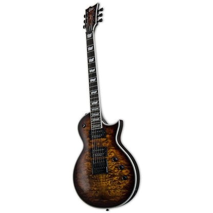 esp electric guitars esp ec-1000 evertune 6-string electric guitar - dark brown sunburst