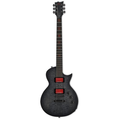 esp electric guitars esp ltd bb-600 baritone electric guitar - see thru black sunburst satin