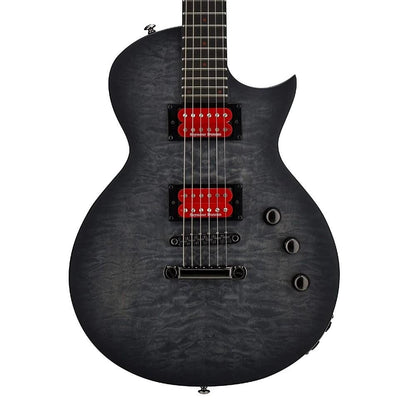 esp electric guitars esp ltd bb-600 baritone electric guitar - see thru black sunburst satin