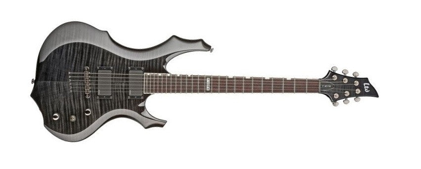 esp electric guitars esp ltd f-401fm electric guitar - see through black