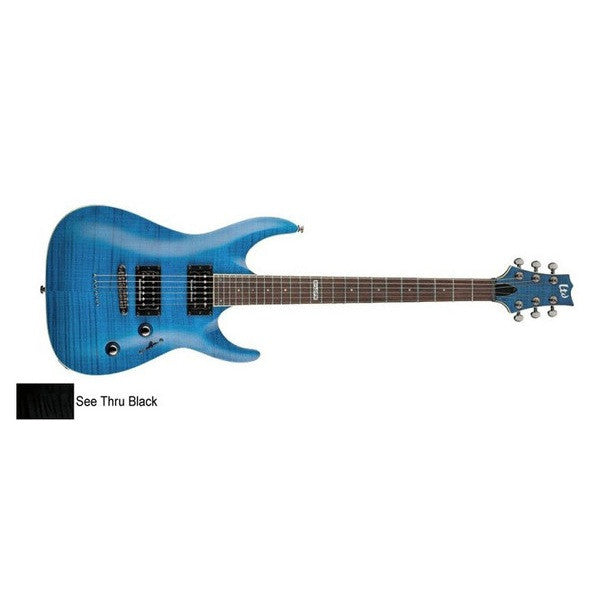 esp electric guitars esp ltd h-401 fm stb electric guitar duncan