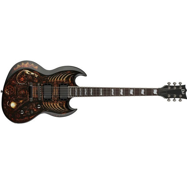 esp electric guitars esp ltd lvipercz viper series electric guitar - clockwork zombie