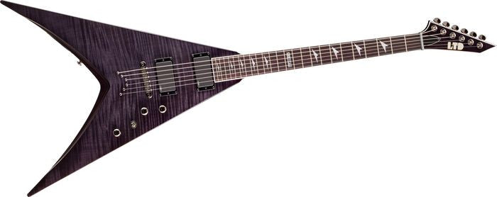 esp electric guitars esp ltd v-401 electric guitar - see through black