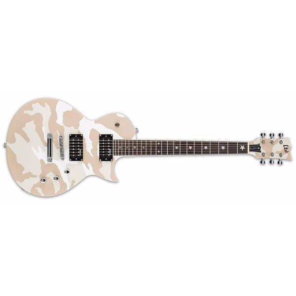 esp electric guitars esp ltd wa-200 willie adler signature electric guitar (white camo)