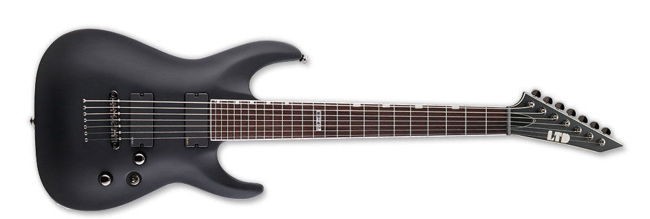 esp electric guitars esp mh-417 electric guitar, 7-string  - black satin