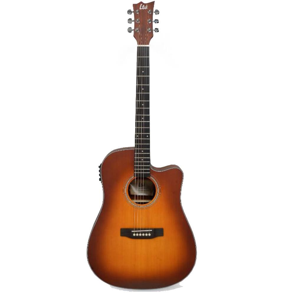 esp electro acoustic guitars almond sunburst esp ltd lxad100 dreadnought electro acoustic guitar    #color_almond-sunburst