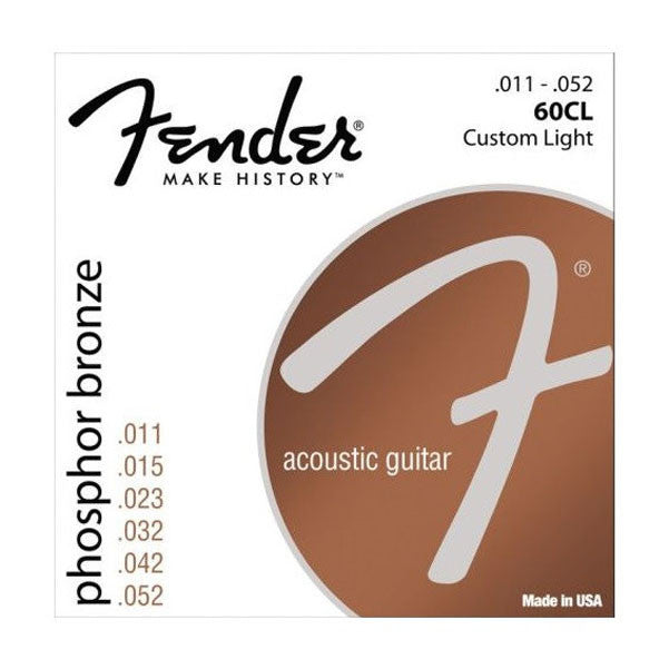fender acoustic guitar strings fender 60cl phosphor bronze acoustic strings - custom light