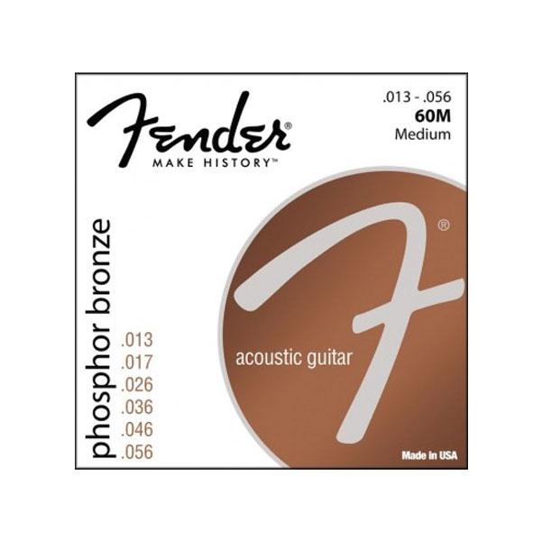 Fender Acoustic Guitar Strings Fender 60M Phosphor Bronze Acoustic Guitar Strings - Medium
