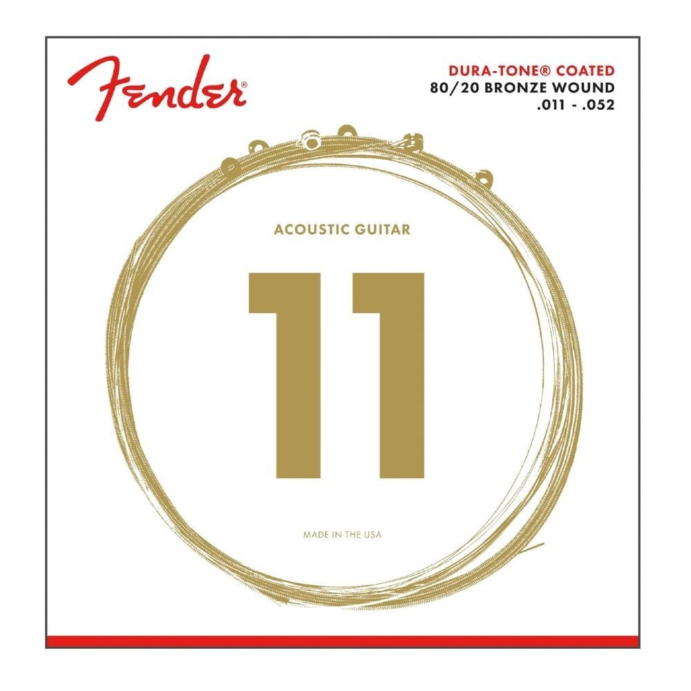 Fender Acoustic Guitar Strings Fender 880CL Acoustic Guitar Strings - 80/20, Dura-Tone Coated