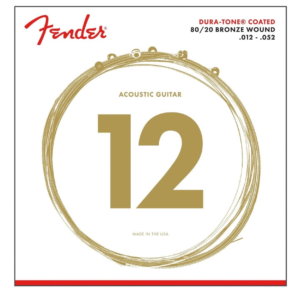Fender Acoustic Guitar Strings Fender 880L 80/20 Dura-Tone Coated Acoustic Strings