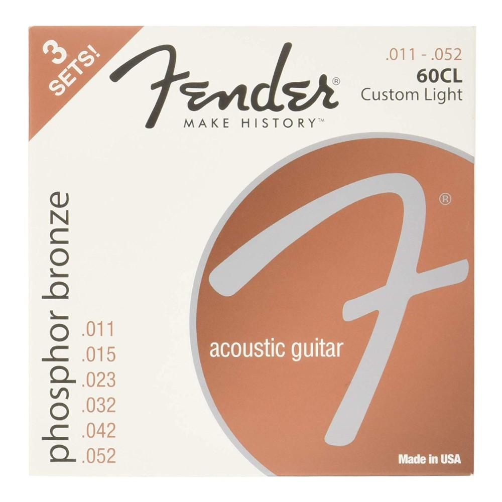 fender acoustic guitar strings fender phosphor bronze 3-pack acoustic guitar strings, ball end, 60cl - 11-52