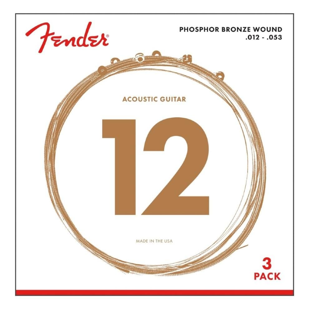 fender acoustic guitar strings fender phosphor bronze 3-pack acoustic guitar strings, ball end, 60l - 12-53