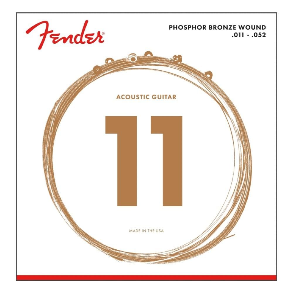 Fender Acoustic Guitar Strings Fender Phosphor Bronze Wound Acoustic Guitar Strings - .011-.052