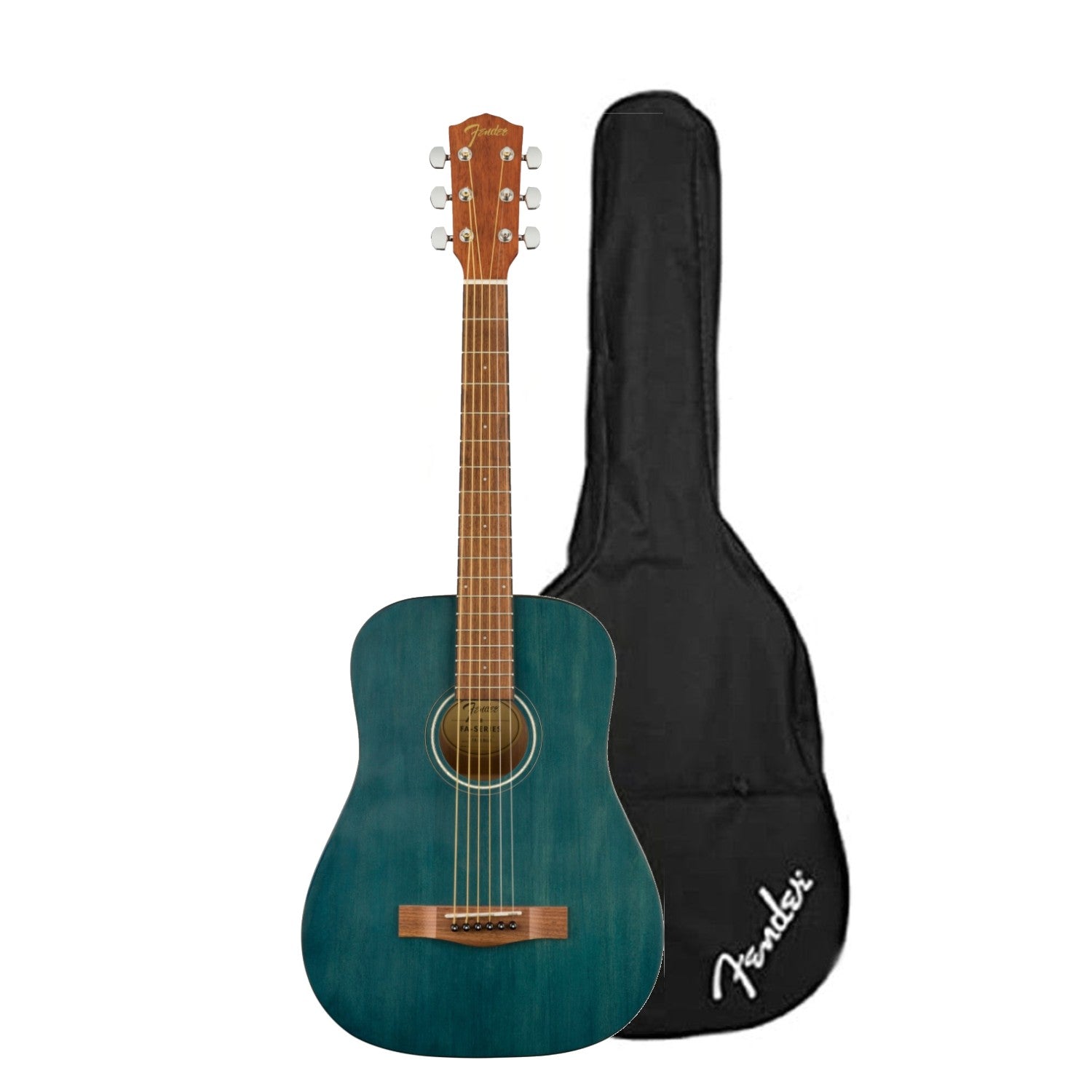 Fender Acoustic Guitars Blue Fender FA-15 Steel 3/4 Acoustic Guitar with Gig Bag