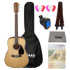 Fender Acoustic Guitars Bundle / Natural Fender CD-60 Dread V3 DS 6 String Acoustic Guitar