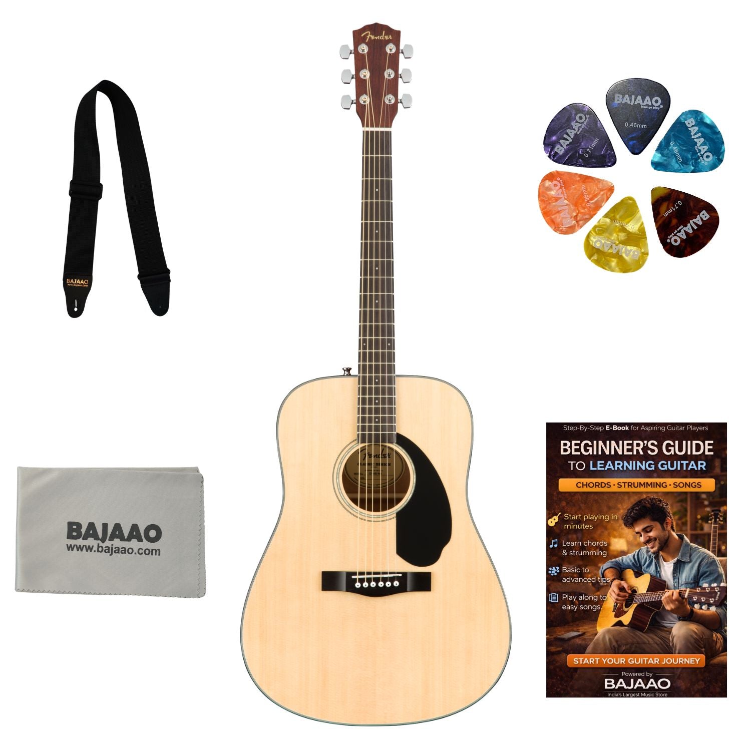 Fender Acoustic Guitars Natural / Pack Fender CD-60S Dreadnought Acoustic Guitar#color_natural,style_pack