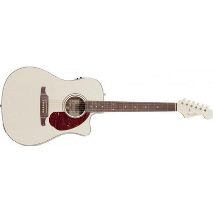 fender acoustic guitars olympic white fender sonoran sce dreadnought cutaway electro acoustic guitar, fishman preamp, tuner 