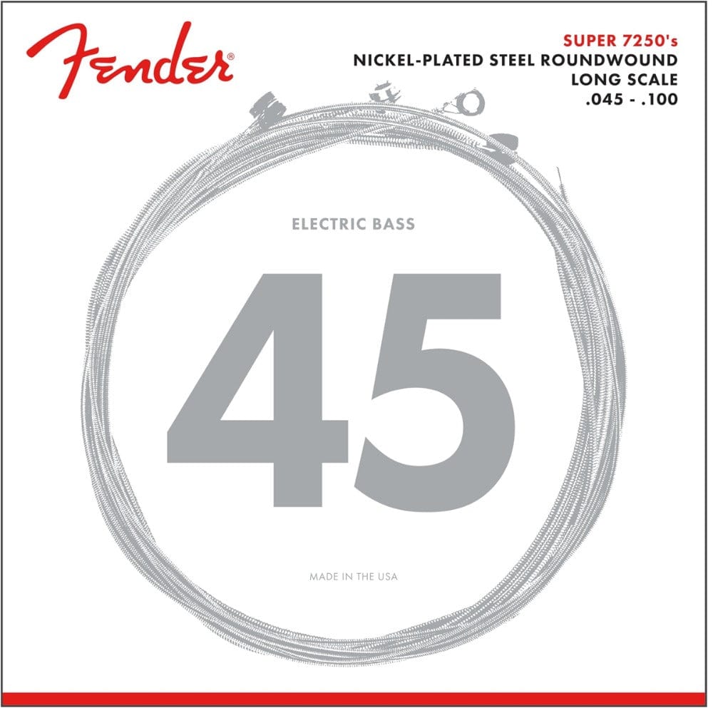Fender Bass Guitar Strings Fender 7250ML Nickel-Plated Steel Long Scale 45 - 100 Gauge Bass Guitar Strings