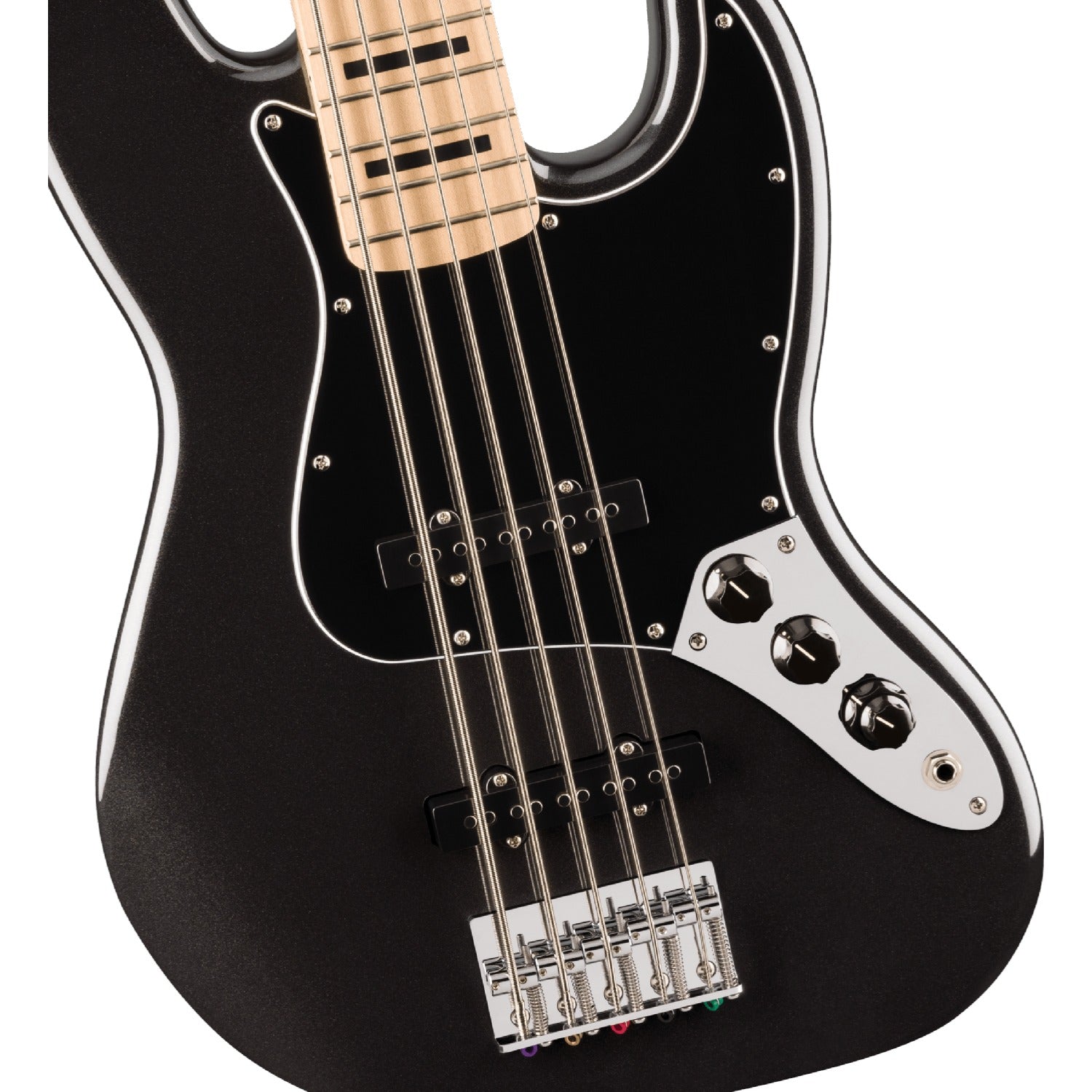 Fender Bass Guitars Black Metallic Fender Squier Affinity Active V Jazz 5 String Bass Guitar