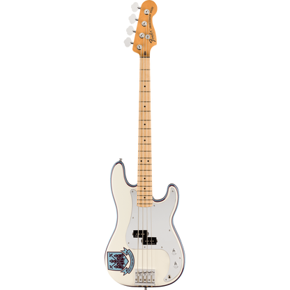 Fender Bass Guitars Fender Steve Harris Precision Bass 4 String Bass Guitar - Olympic White with Westham United FC Logo