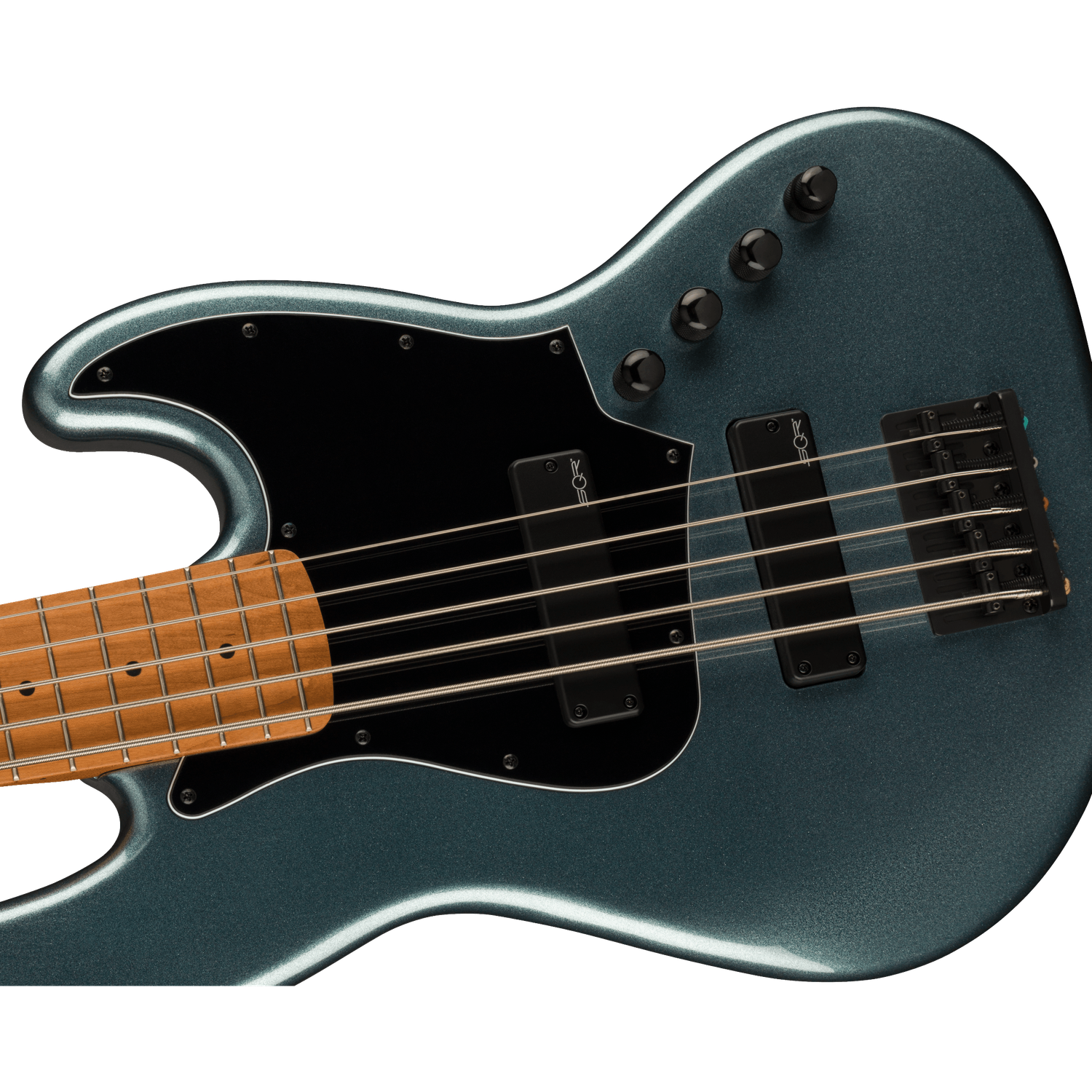 Fender Bass Guitars Gunmetal Metallic Fender HH V Contemporary Active Jazz Electric Bass Guitar