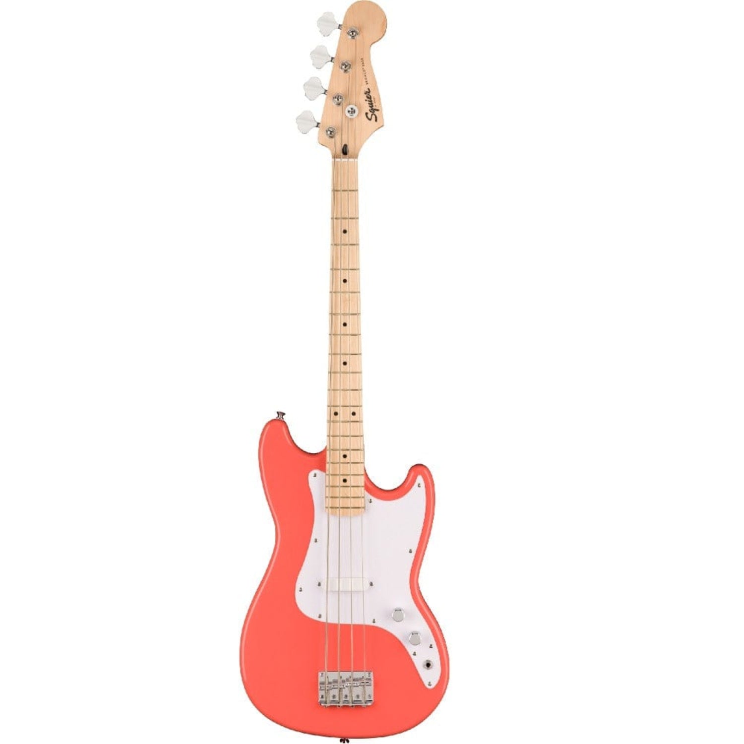 fender bass guitars tahitian coral / maple fender squier sonic bronco 4 string bass guitar    #color_tahitian-coral,fingerboard_maple