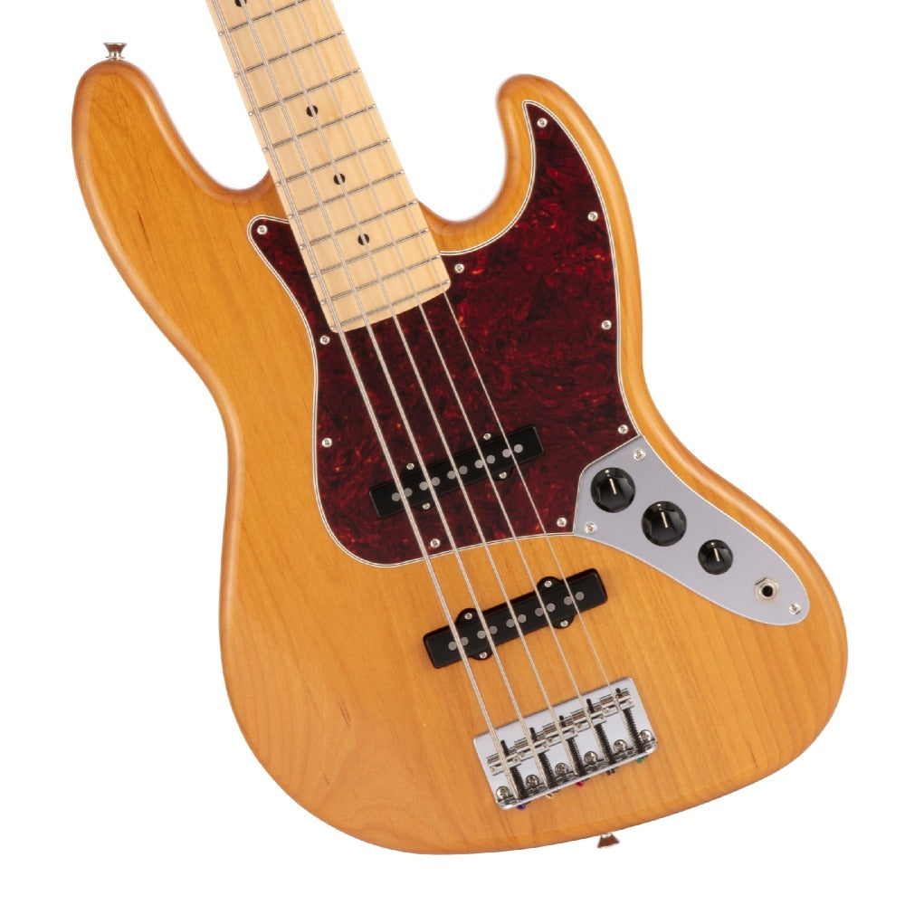 Fender Bass Guitars Vintage Natural Fender Hybrid II Jazz Bass V Maple 5 String Bass Guitar