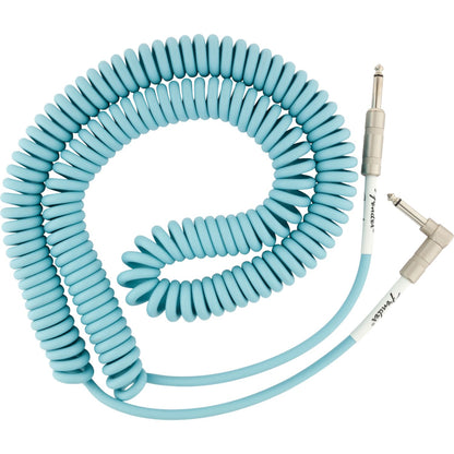 Fender Cables and Connectors Daphne Blue Fender Original Series 30 Feet Right Angle to Straight Coiled Cables 