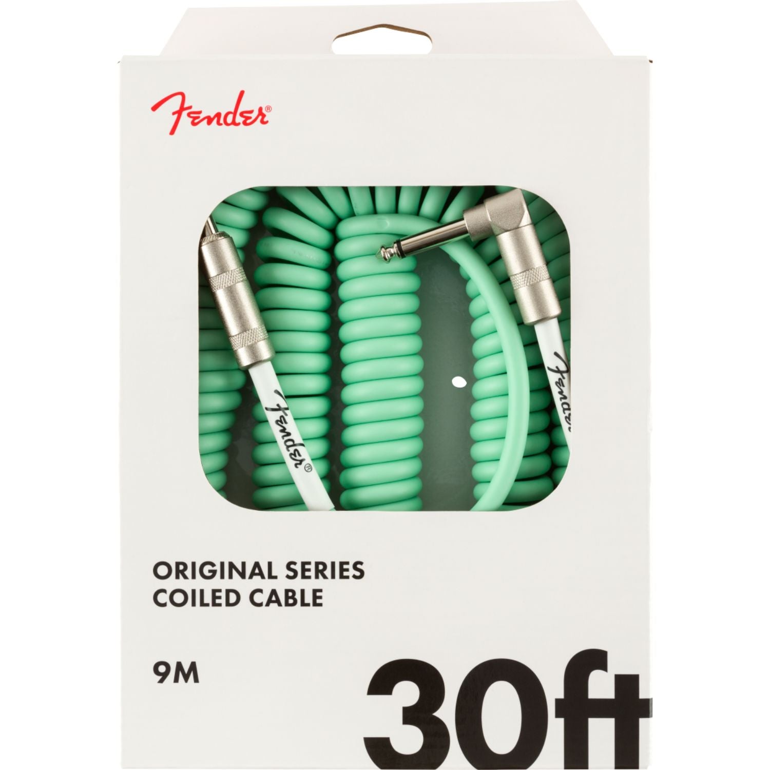 Fender Cables and Connectors Fender Original Series 30 Feet Right Angle to Straight Coiled Cables #color_surf-green