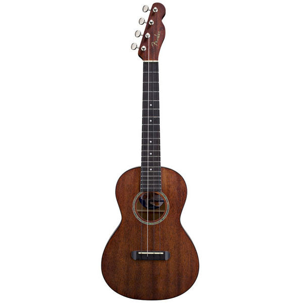 fender concert ukuleles fender ukulele hau'oli, all laminate mahogany, concert shape, tele headstock