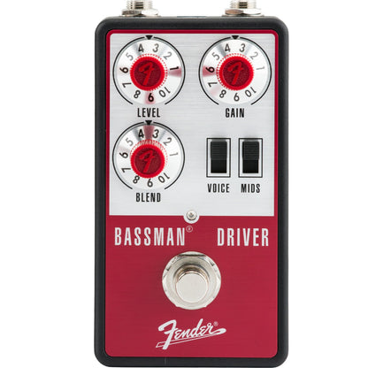 Fender Distortion Pedals Red and Silver Fender Bassman Driver Sound Effect Pedal