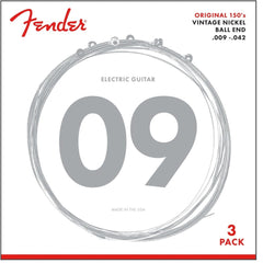 Fender Electric Guitar Strings 3 Pack Fender 150L Pure Nickel Ball End Electric Guitar Strings-Light
