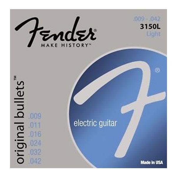 Fender Electric Guitar Strings Fender 3150L Original Bullets - Pure Nickel Bullet Ends Electric Guitar Strings 9 - 42 Gauge
