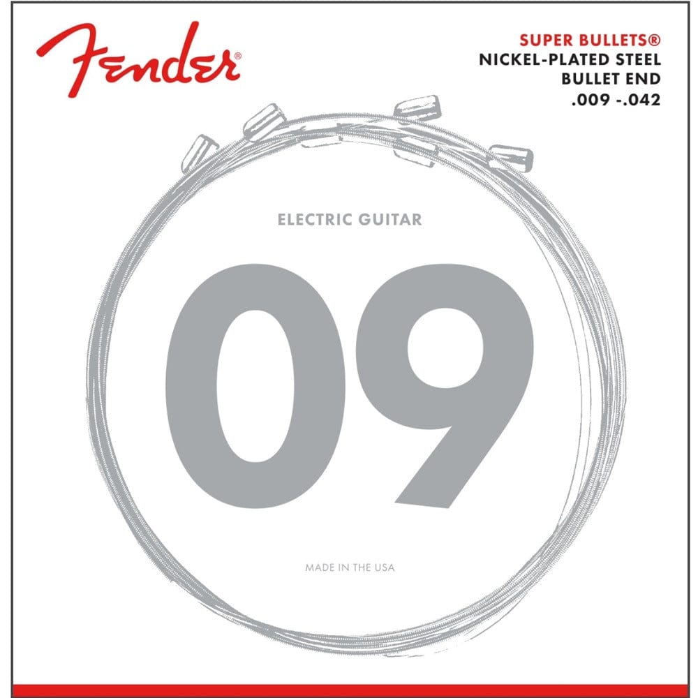 Fender Electric Guitar Strings Fender 3250L Super Bullets Nickel Plated Steel Bullet End Electric Guitar Strings 9 - 42 Gauge