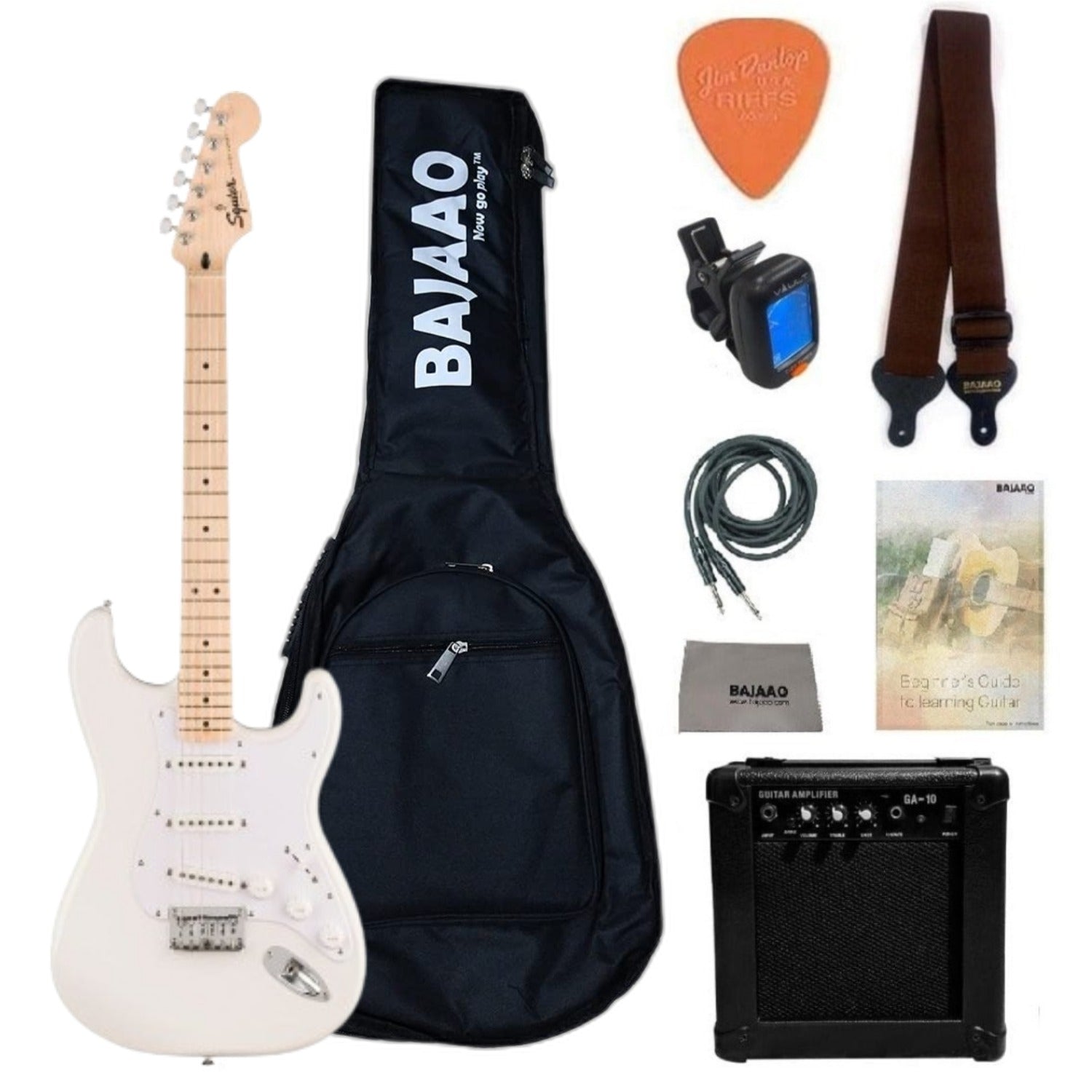 Fender Electric Guitars Arctic White / Maple / Pro Fender Squier Sonic Stratocaster HT 6 String Electric Guitar
