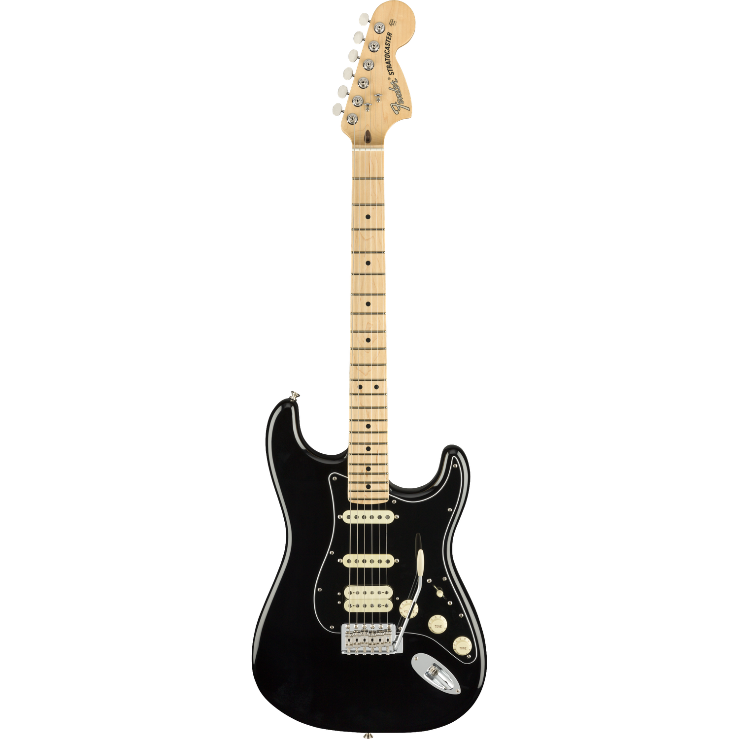 Fender Electric Guitars Black Fender American Performer Stratocaster 6-String HSS Electric Guitar #color_black