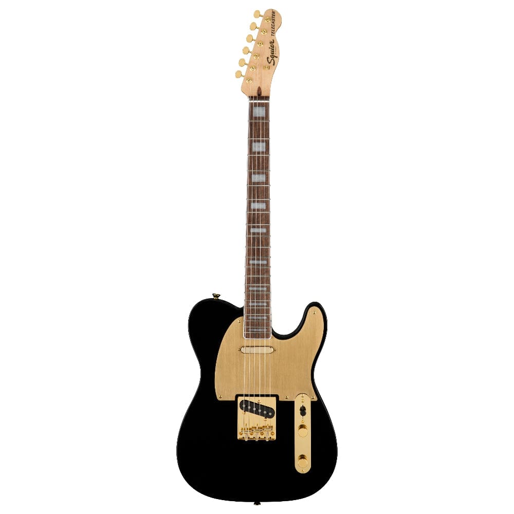 fender electric guitars black / indian laurel fender squier 40th anniversary telecaster gold edition electric guitar   
