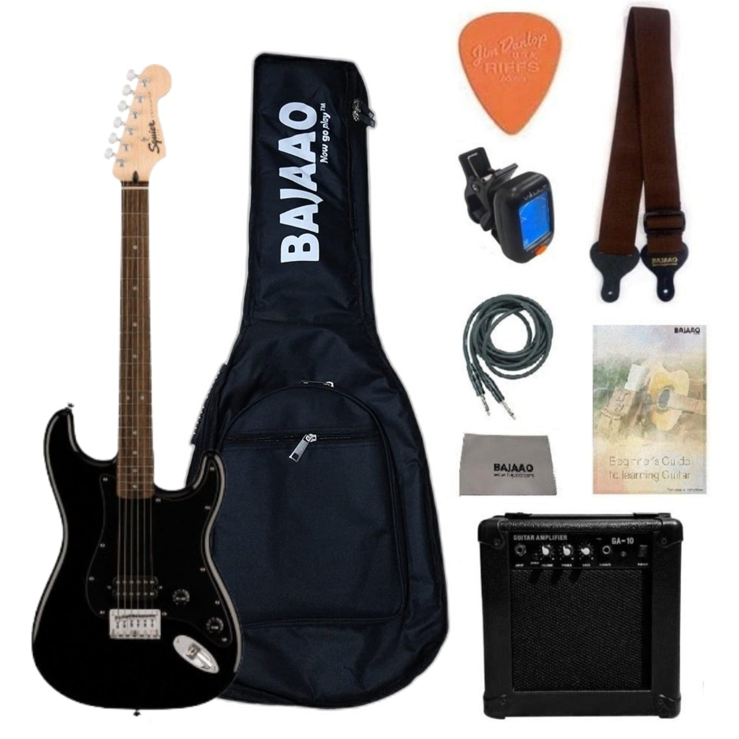 Fender Electric Guitars Black / Indian Laurel / Pro Fender Squier Sonic Stratocaster HT H 6 String Electric Guitar