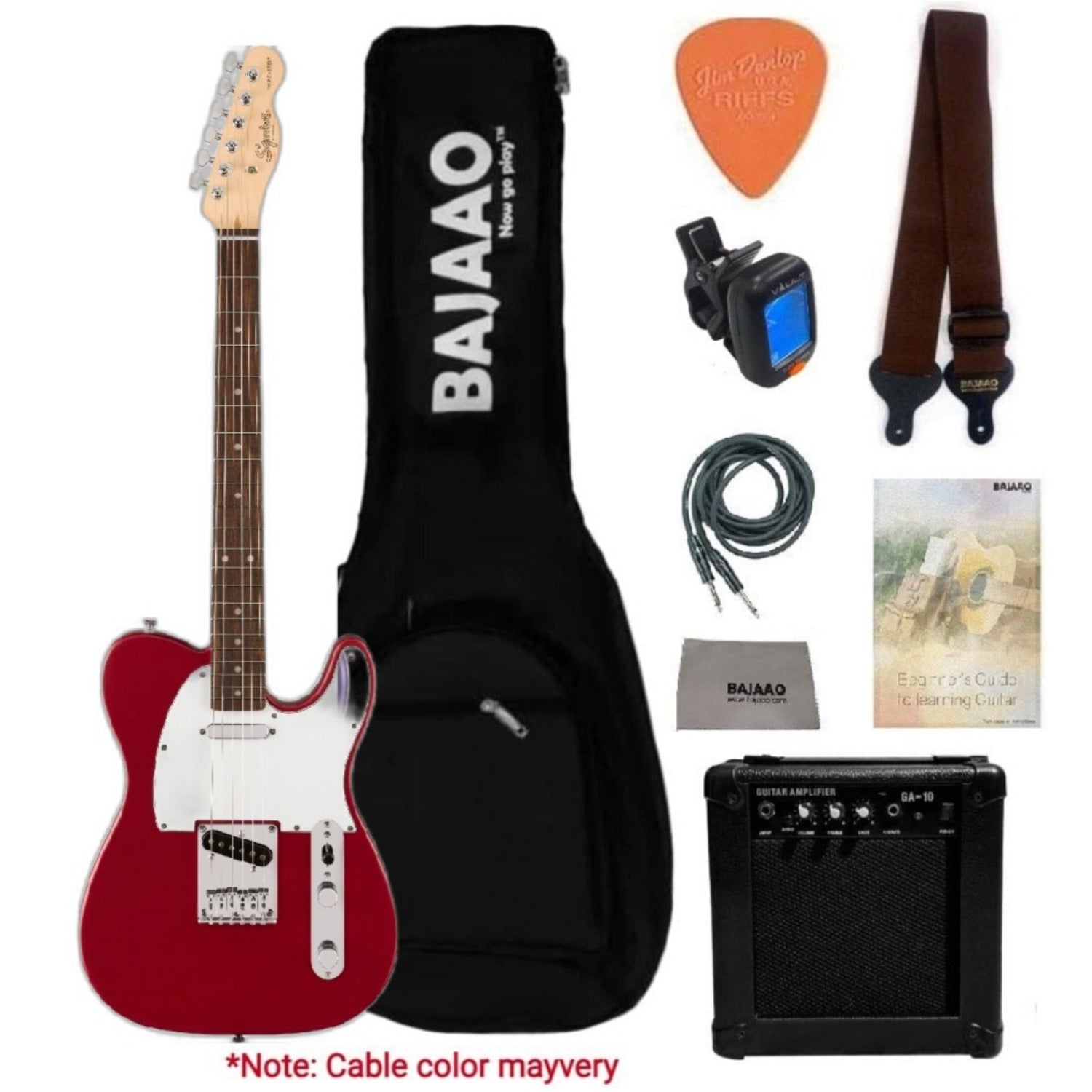 Fender Electric Guitars Bundles Dakota Red Fender Squier Debut Telecaster Electric Guitar with Amplifier, Gigbag, Tuner, Strap, Picks, Cable, Polishing Cloth & Ebook
