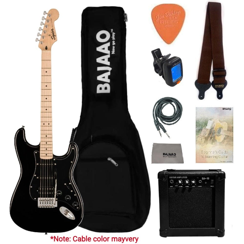 Fender Squier Sonic Stratocaster Left-Handed Maple Fingerboard White Pickguard Black