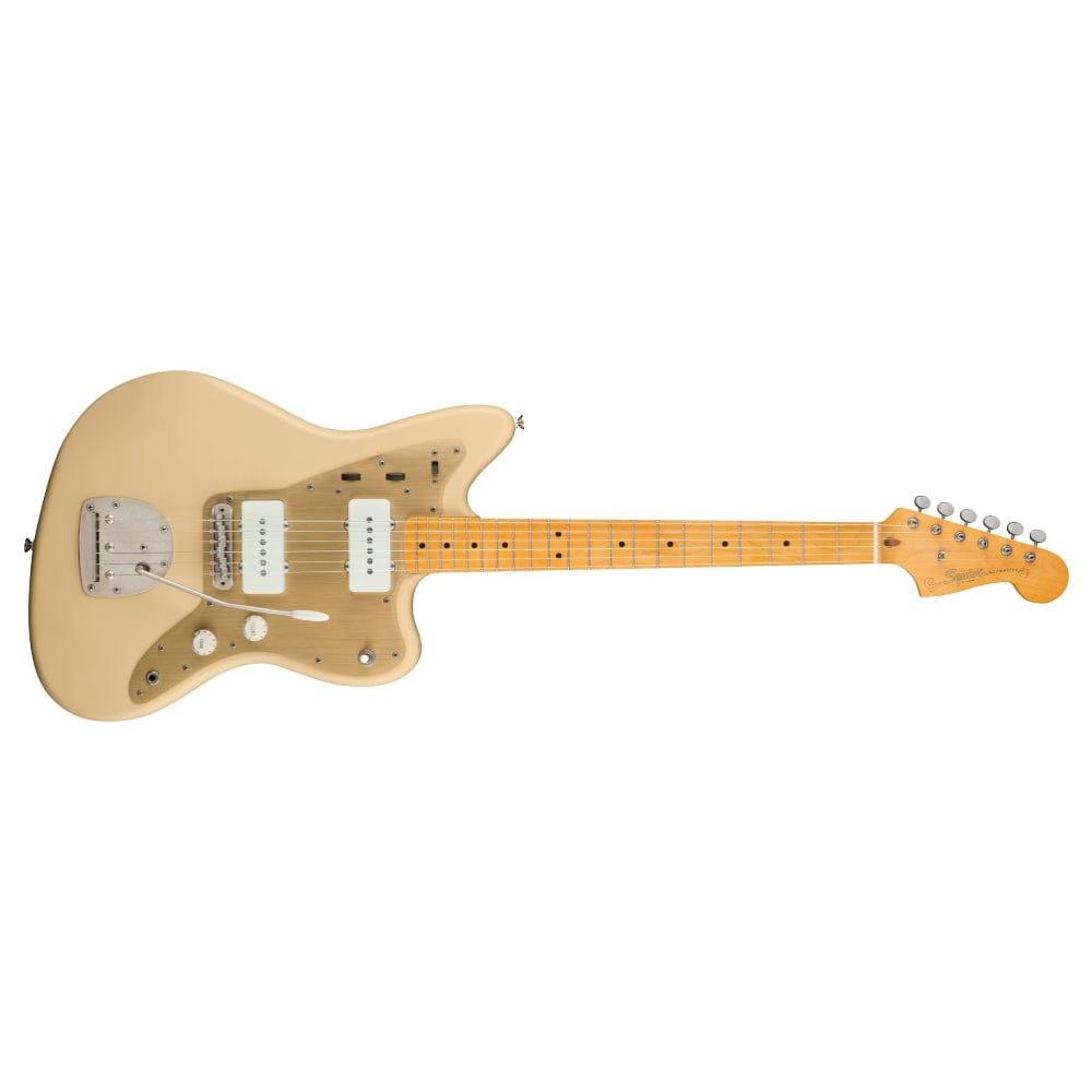 fender electric guitars fender 40th anniversary jazzmaster vintage edition 6 string electric guitar   #color_satin-desert-sand