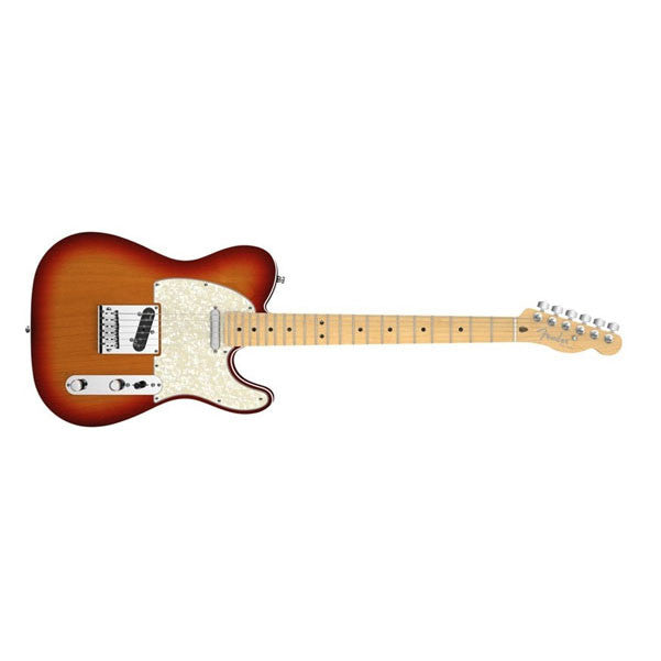 fender electric guitars fender american deluxe telecaster maple - aged cherry burst