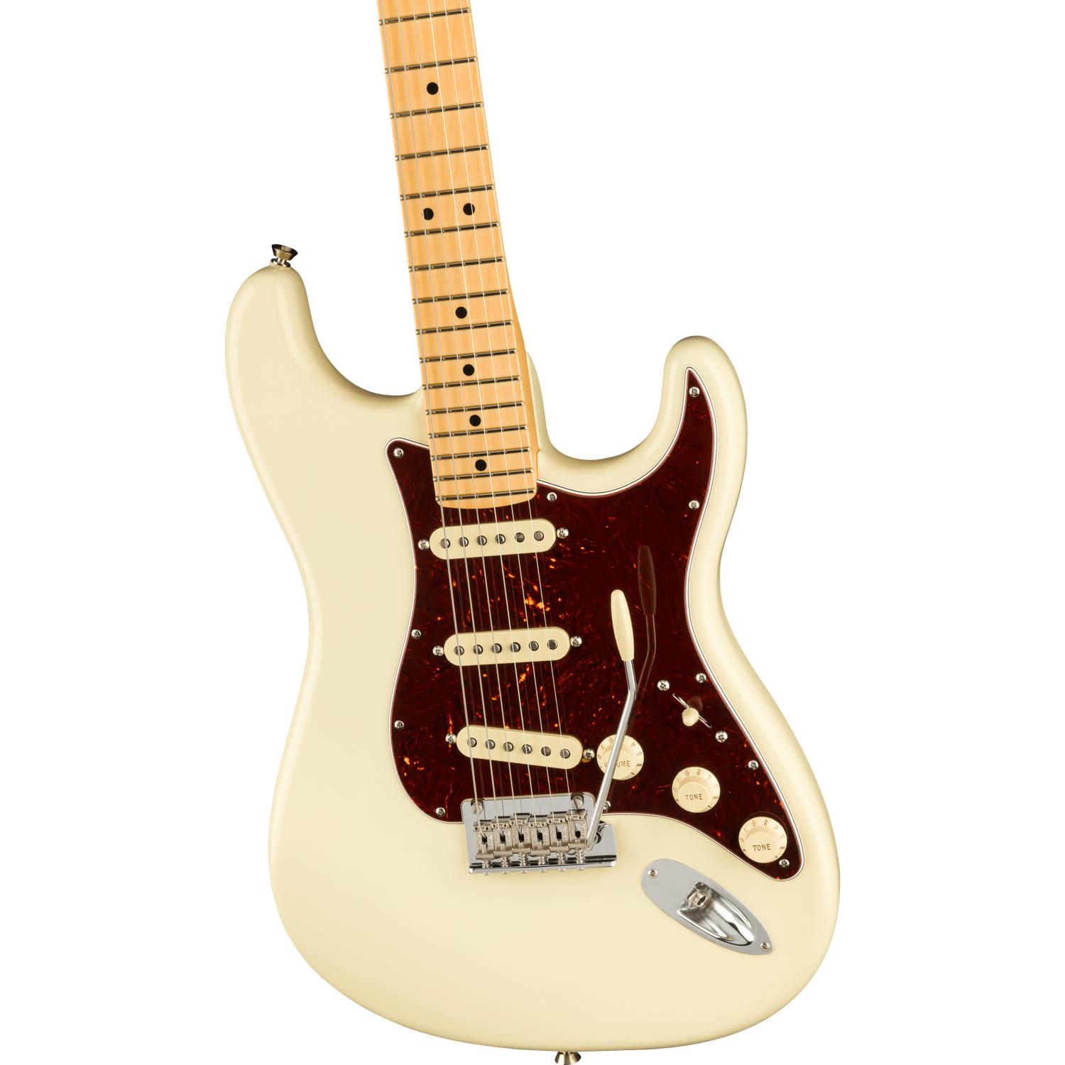 Fender Electric Guitars Fender American Professional II Stratocaster 6-Strings Electric Guitar With Case#color_olympic-white,fingerboard_maple