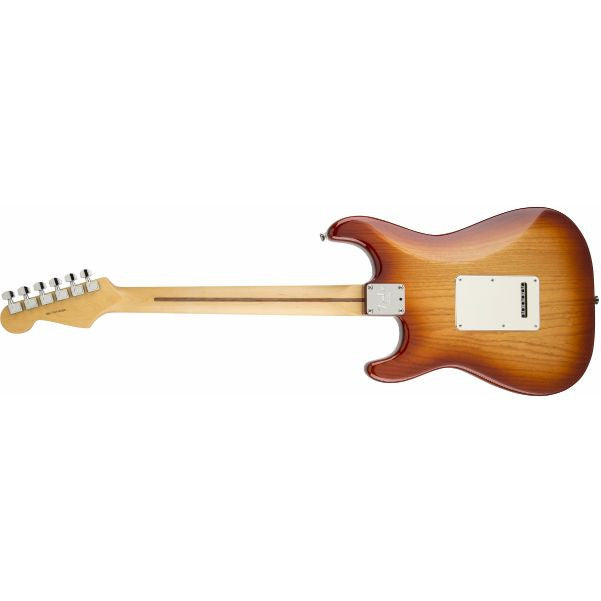 fender electric guitars fender american standard stratocaster electric guitar hss shawbucker, maple fingerboard, sienna sunburst (ash)