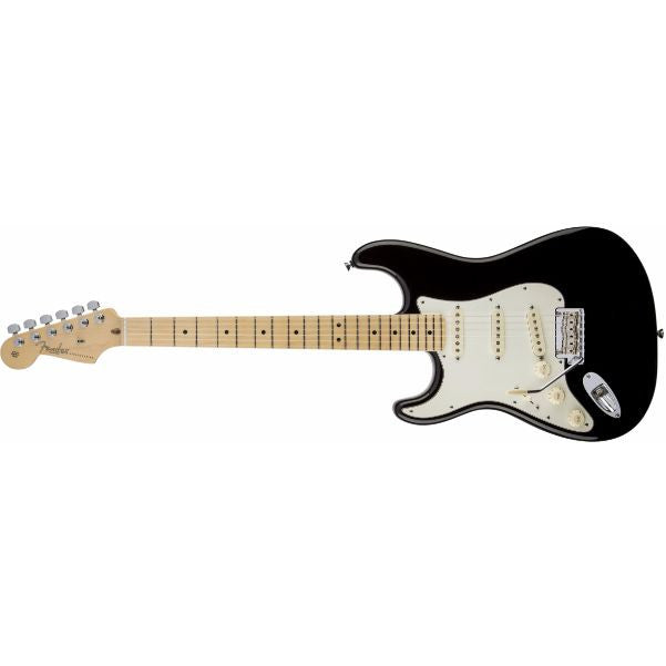 fender electric guitars fender american standard stratocaster electric guitar left-handed, maple fingerboard, black