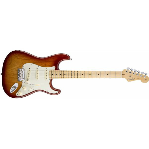 fender electric guitars fender american standard stratocaster electric guitar, maple fingerboard, sienna sunburst (ash)