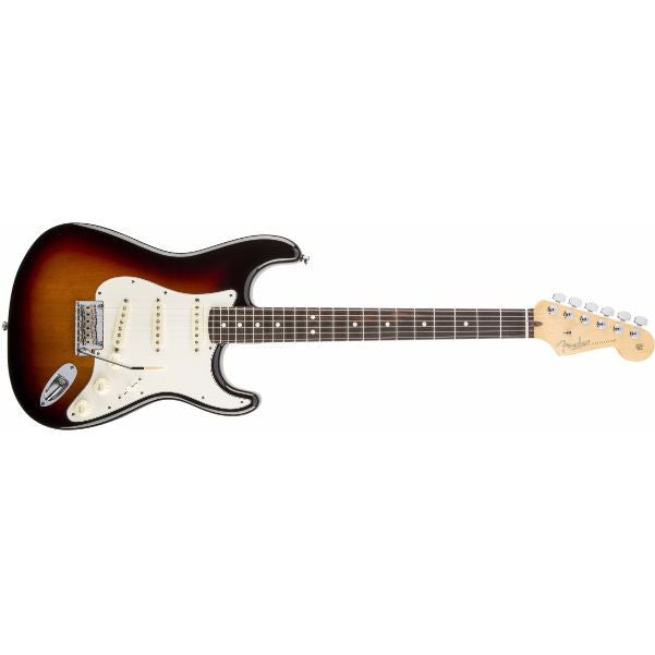 fender electric guitars fender american standard stratocaster electric guitar, rosewood fingerboard, 3-color sunburst
