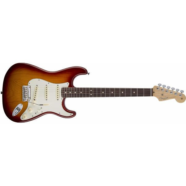 fender electric guitars fender american standard stratocaster electric guitar, rosewood fingerboard, sienna sunburst (ash)