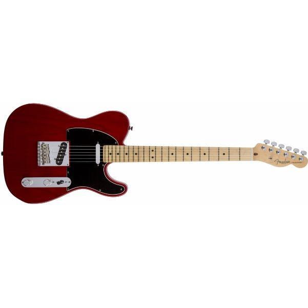 fender electric guitars fender american standard telecaster electric guitar, maple fingerboard, crimson red transparent (ash)